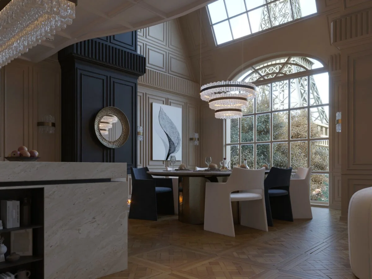 Elegant Apartment in Paris with Eiffel Tower Views — design view