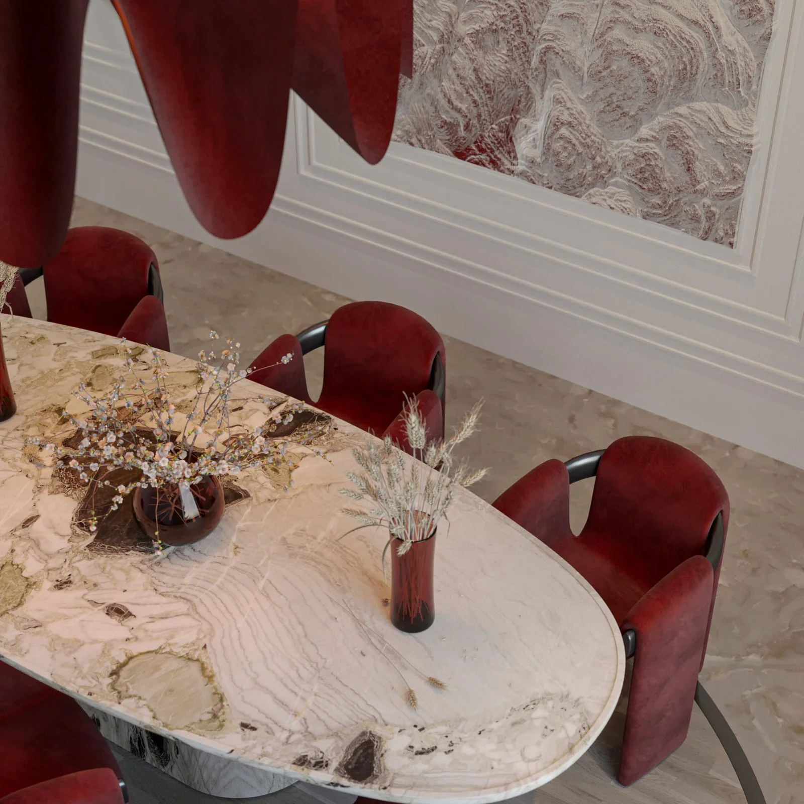 Velvet Geometry: A Contemporary Dining Space by HRarchZ — design view
