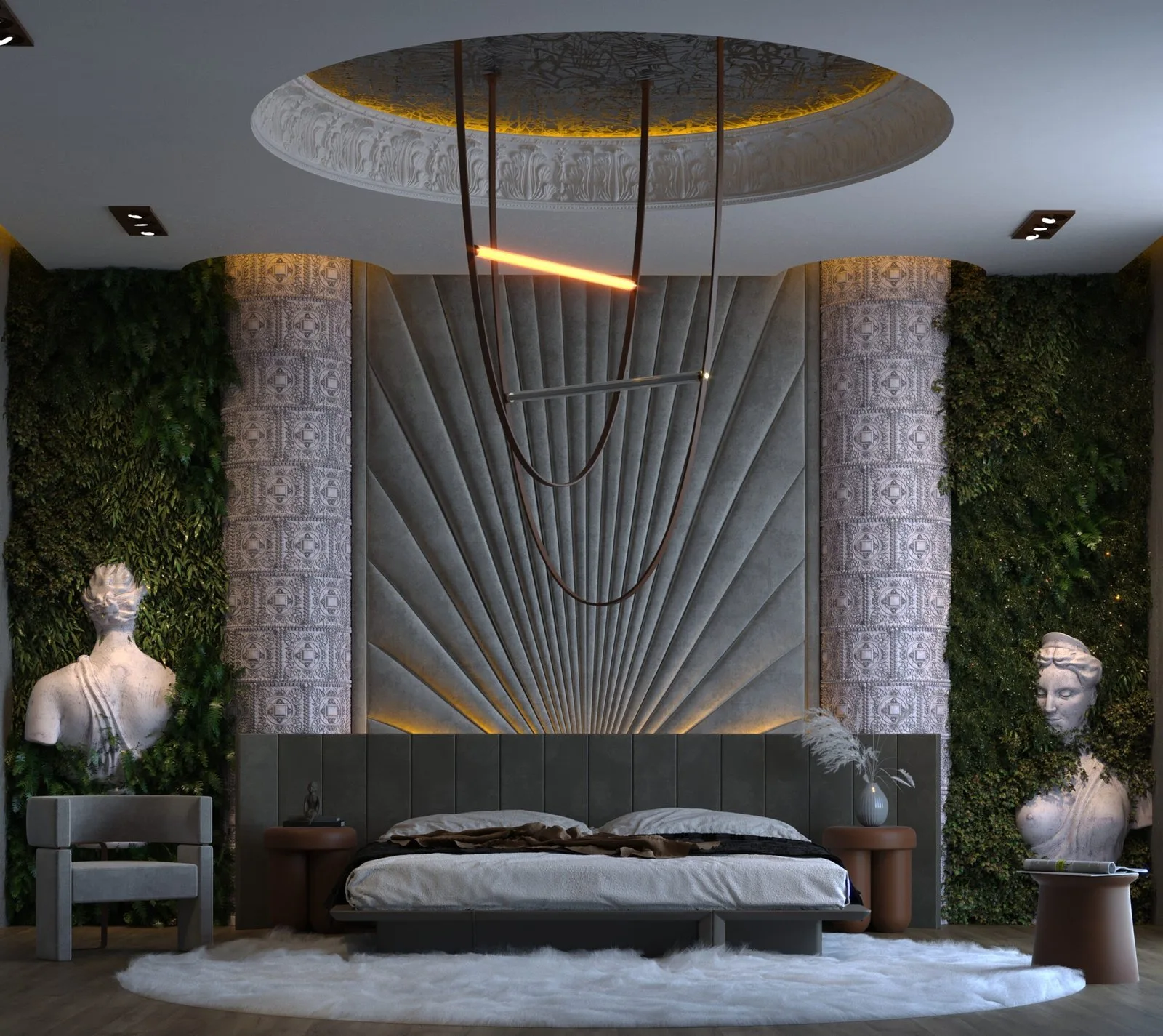 Nature Within Walls: Sculptural Bedroom by HRarchZ — design view