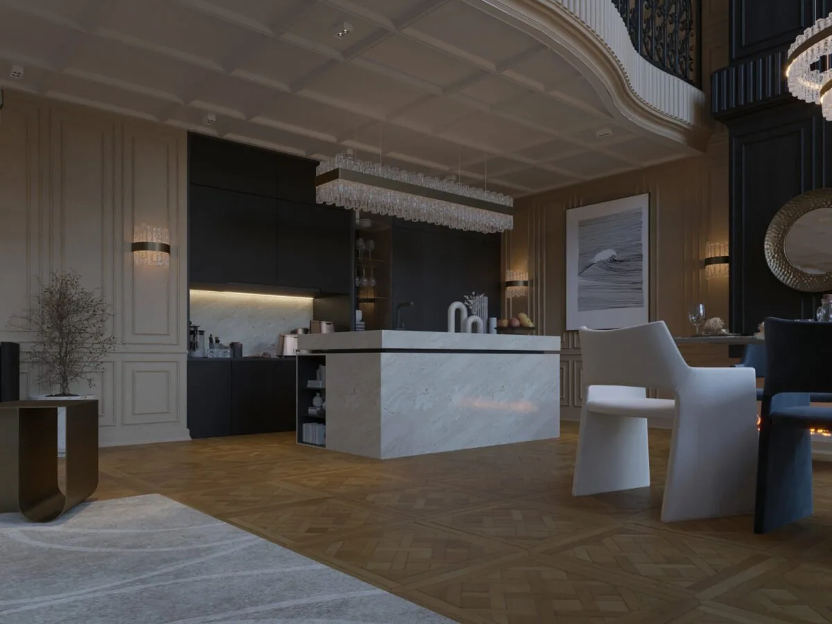 Elegant Apartment in Paris with Eiffel Tower Views — design view
