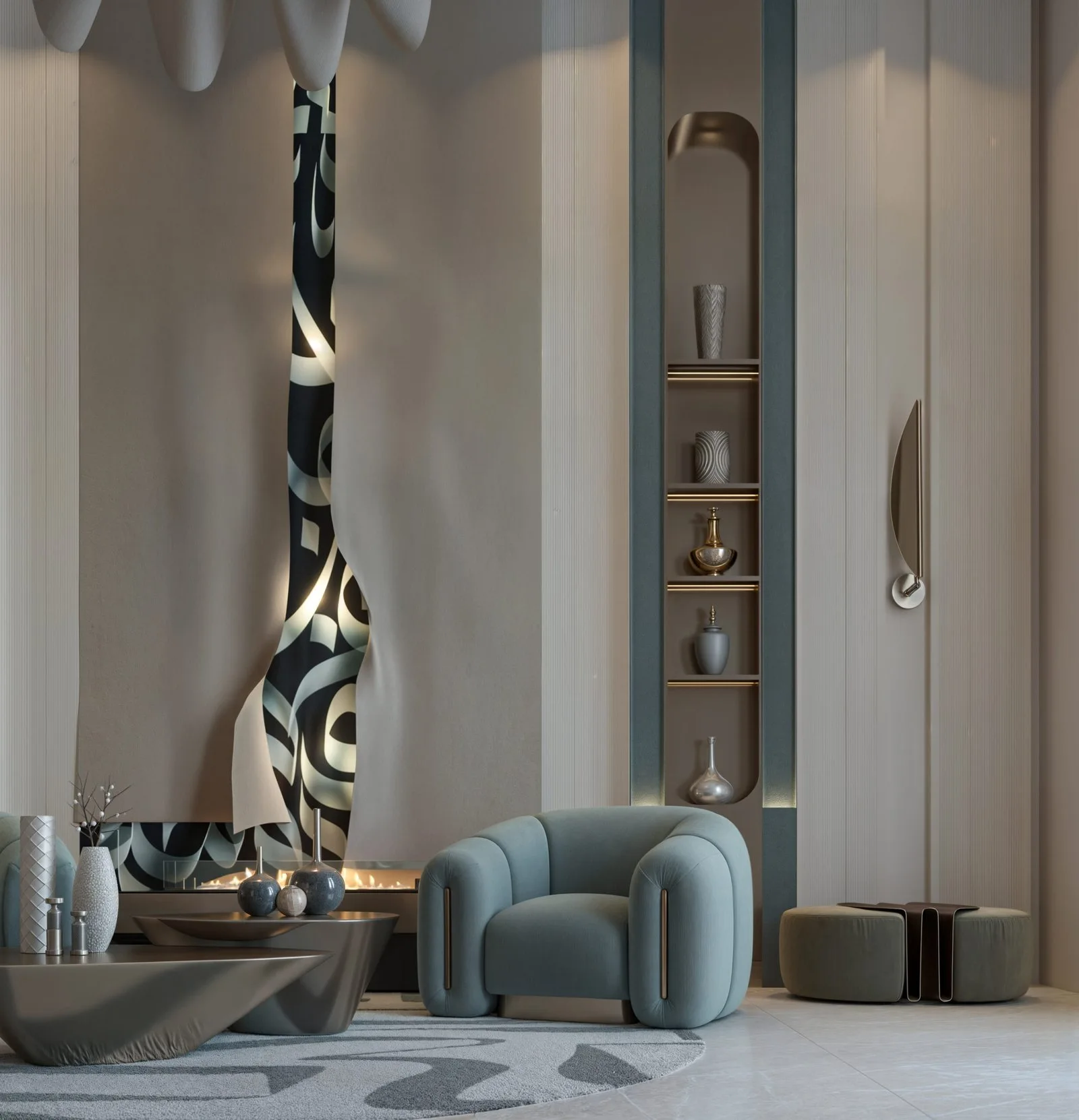 Fluid Elegance: Modern Interior by HRarchZ — design view
