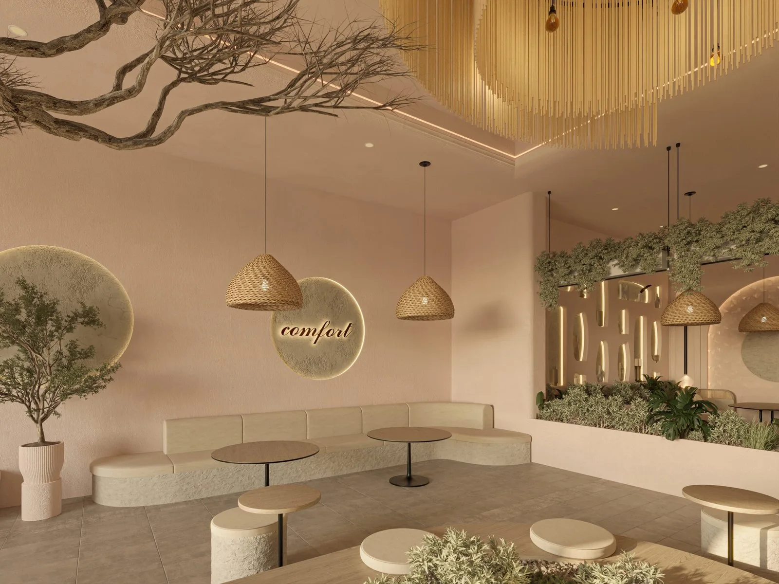 The Comfort Café – A Spatial Journey Through Nature and Culture — design view