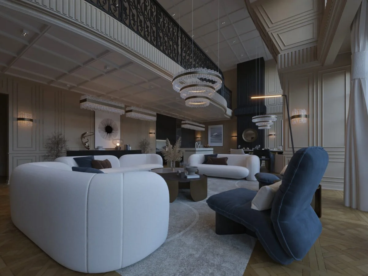 Elegant Apartment in Paris with Eiffel Tower Views — design view