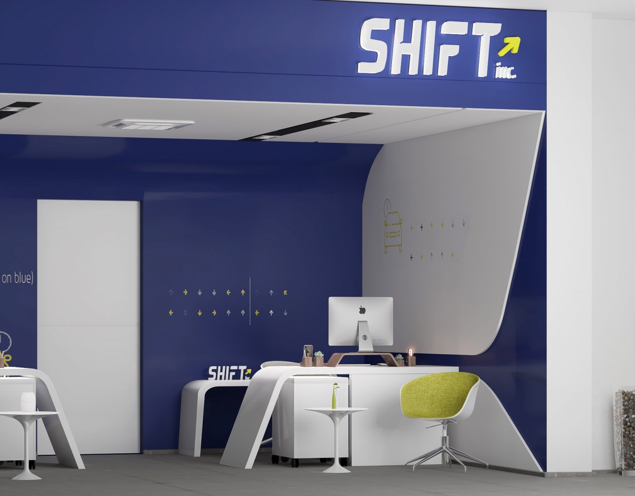 shift jeddah in KSA modern blue design with simple straight lines