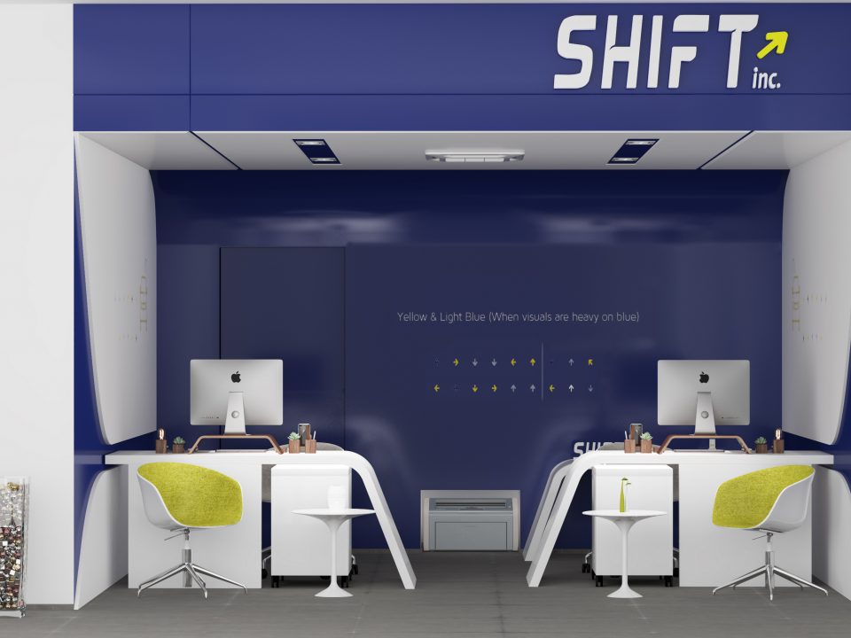 shift Riyadh in KSA modern blue design with simple straight lines