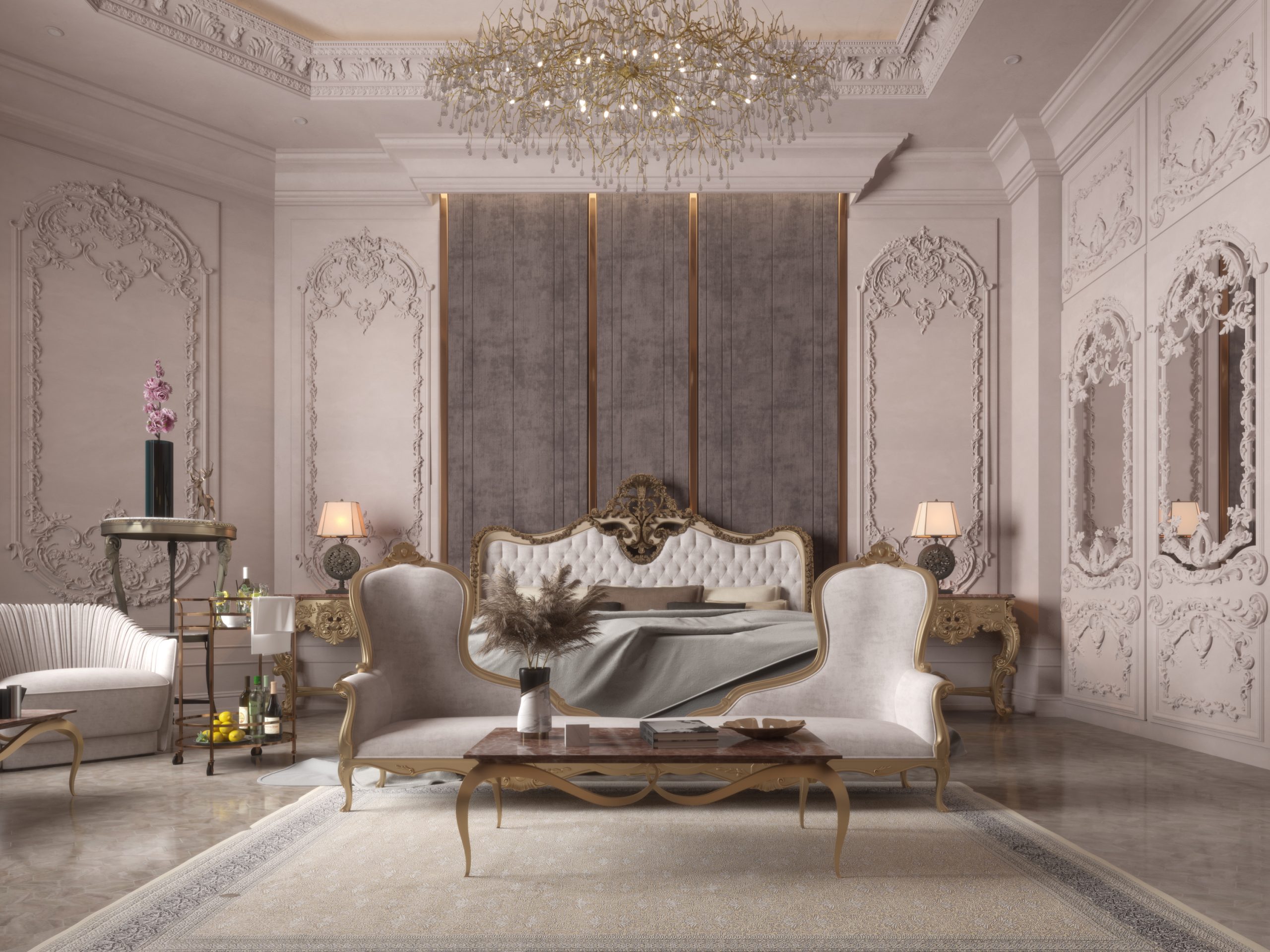 Classic Interior Design For Master Bedroom | HRarchZ Architecture Studio