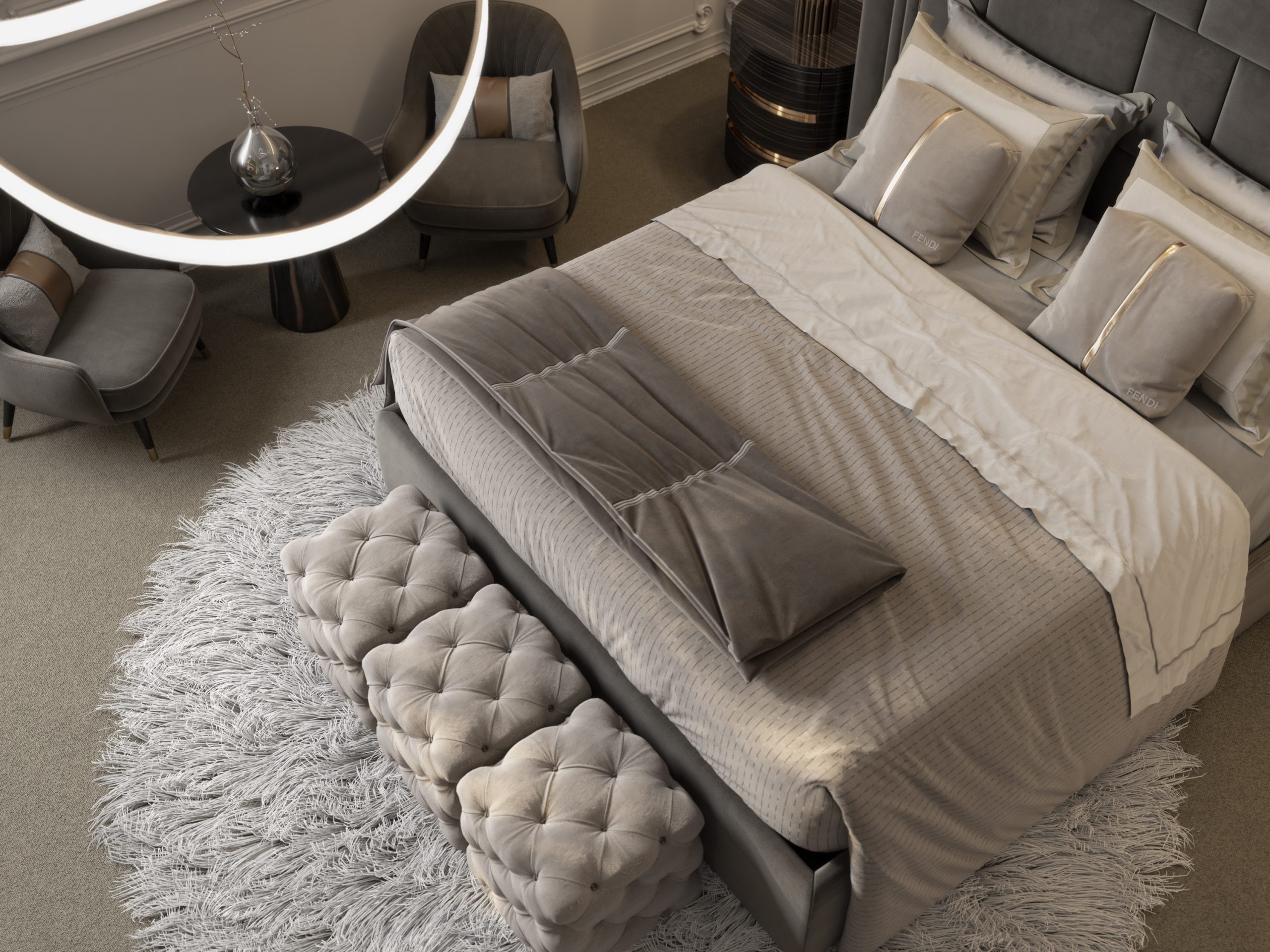 professional shot - bedrooms design - elegant colors 