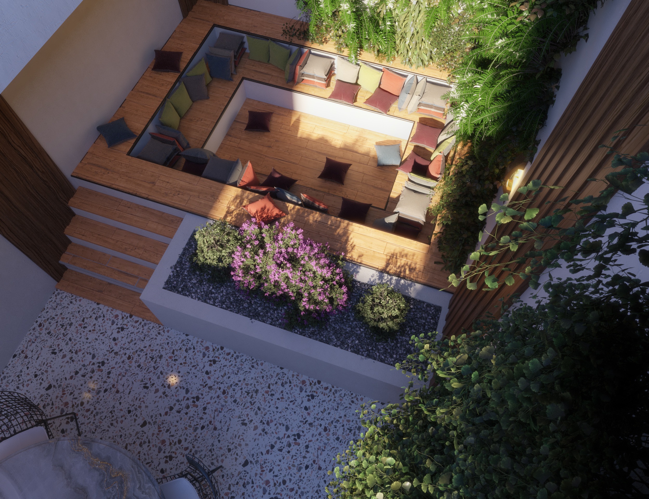 garden concept comfy atmosphere surrounded with plants