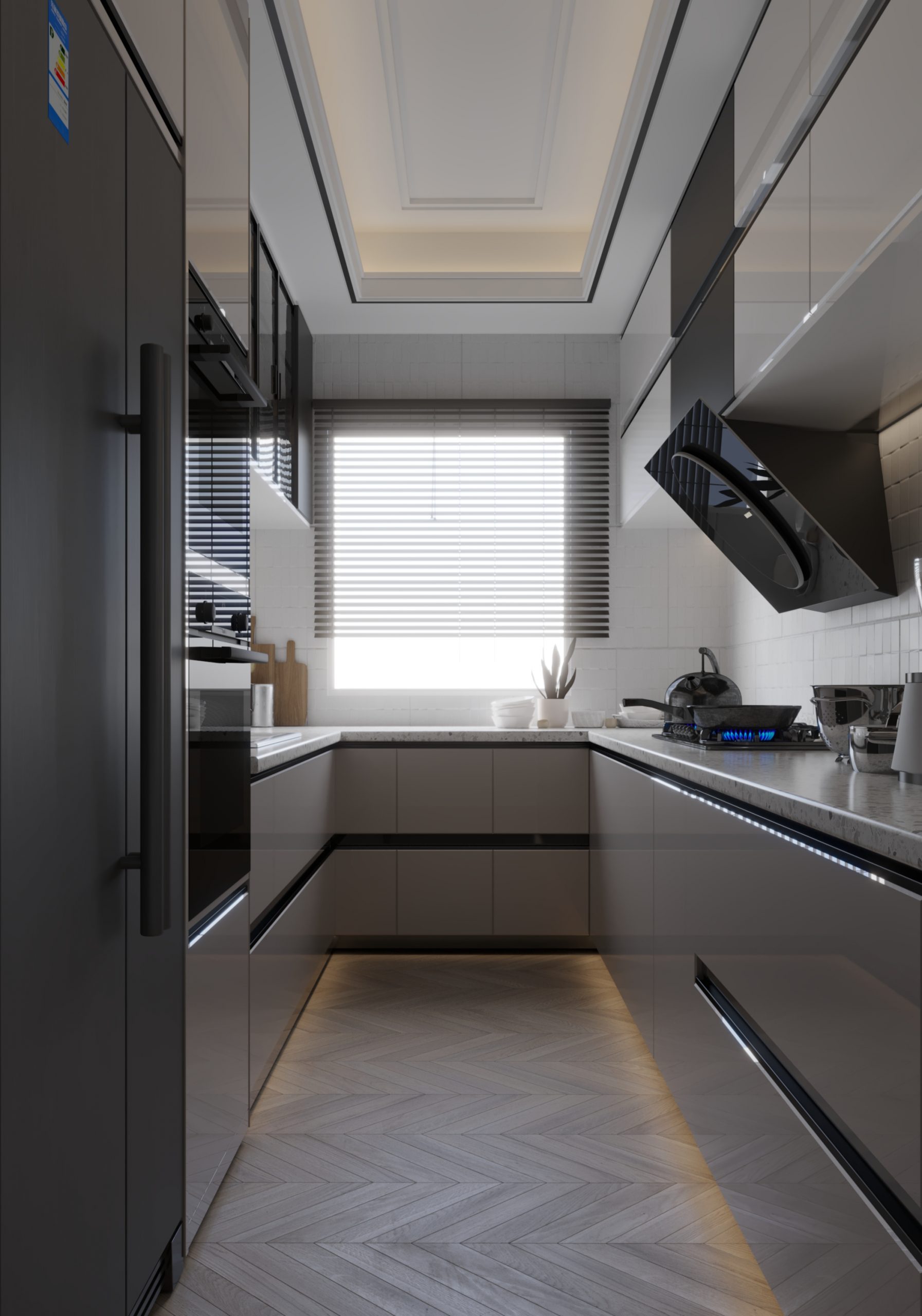 FULL HOUSE DESIGN - kitchen design - elegant kitchen - render