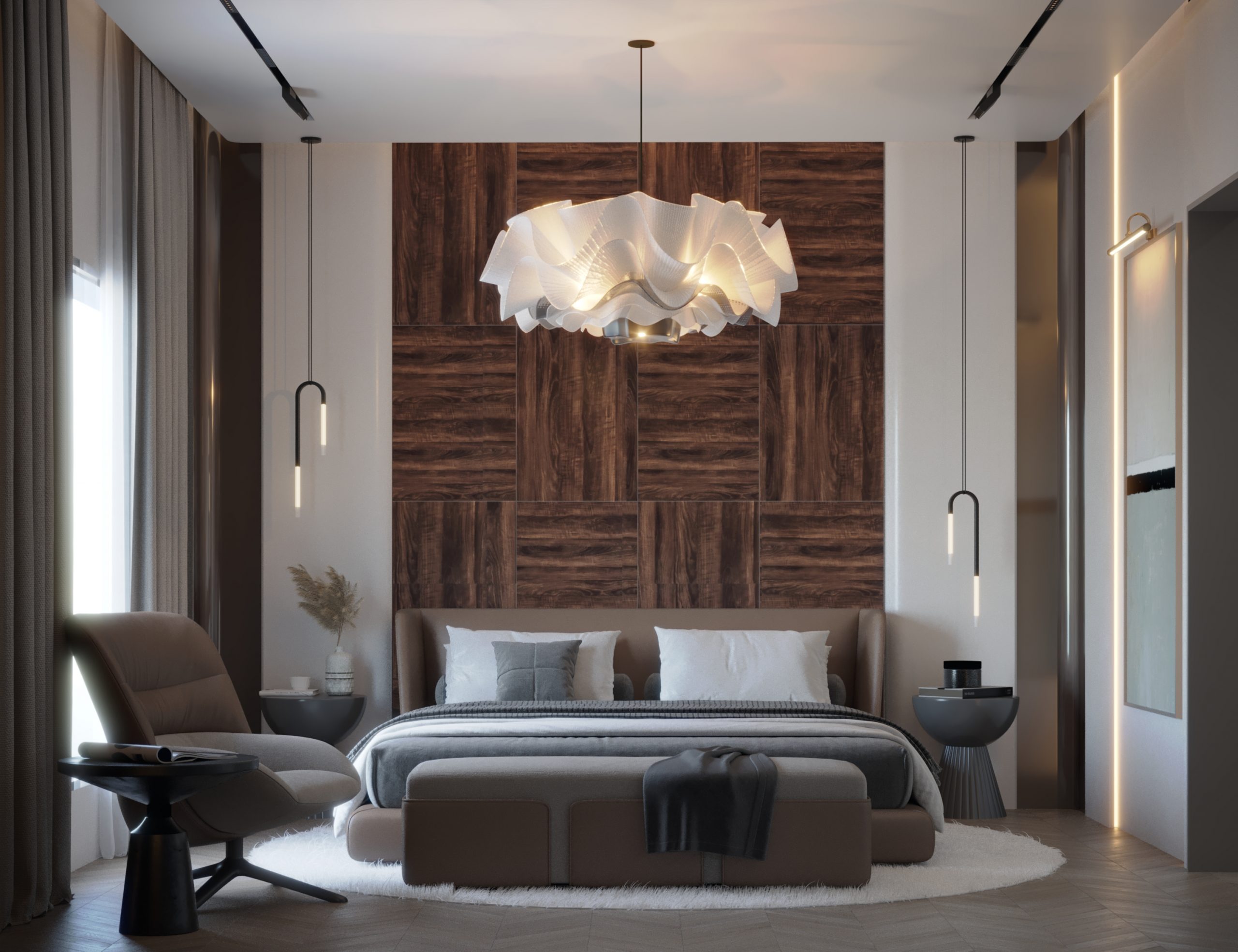 FULL HOUSE DESIGN - master bedroom - wood - modern design -