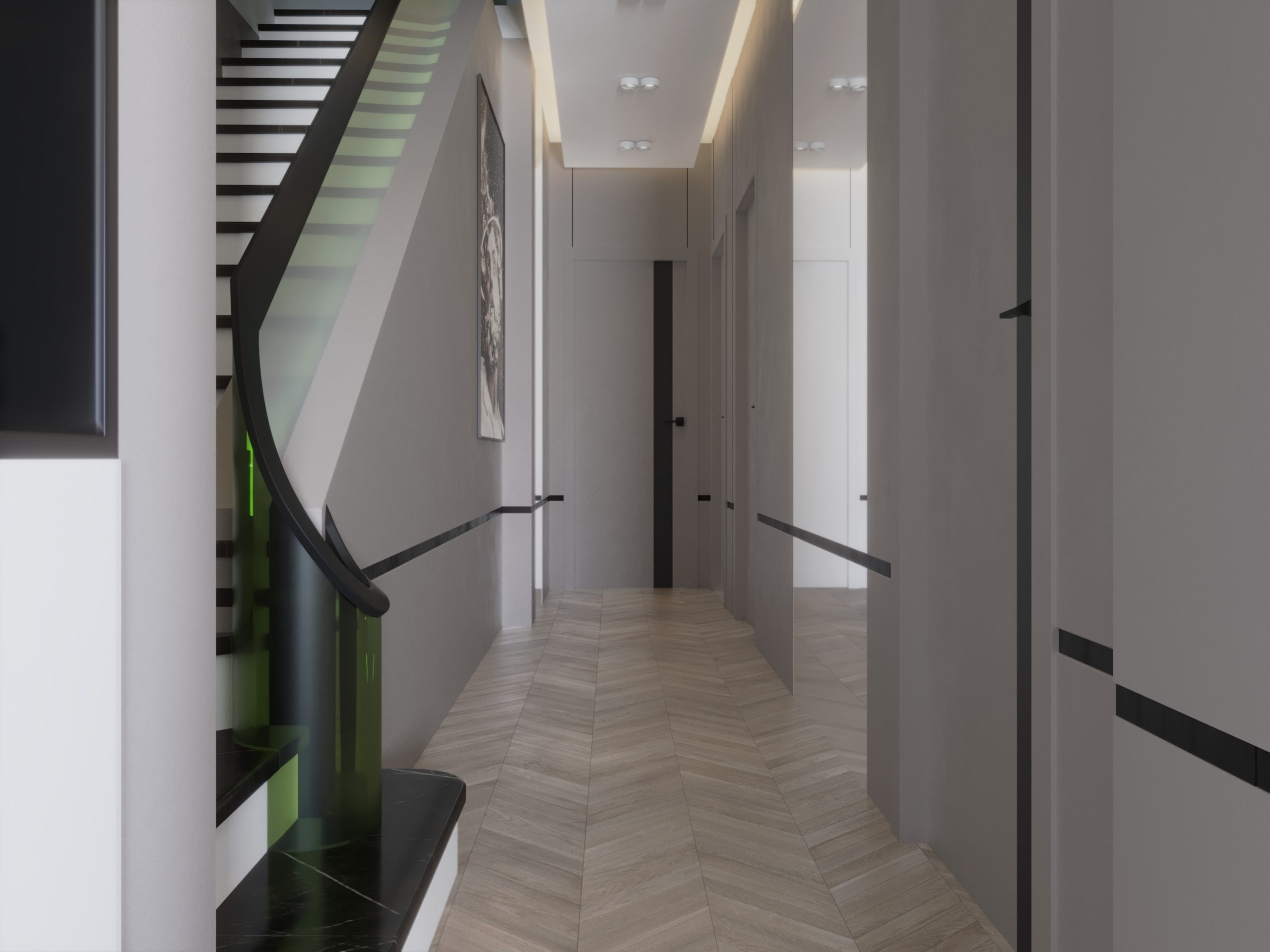 corridor - FULL HOUSE DESIGN - design - stairs - floor
