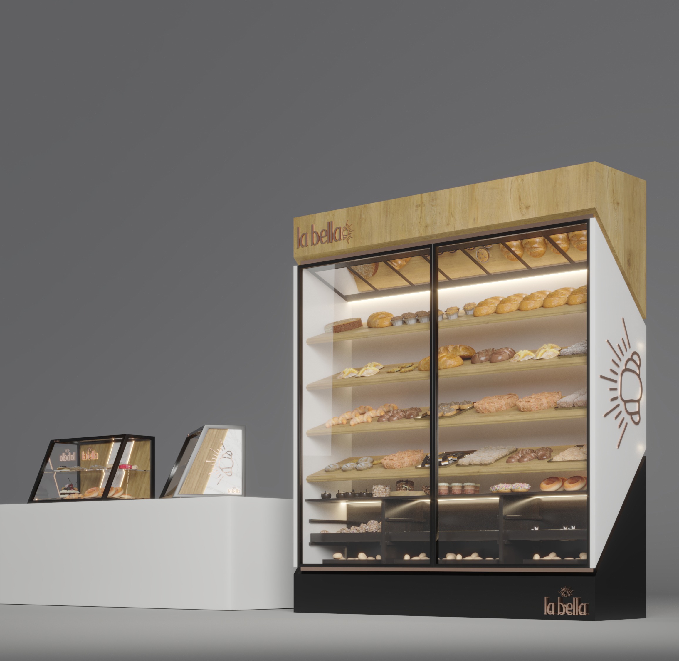 LABELLA BAKERY (CYPRUS)- small stand - big stand - hrarchz - render - bakery stand 