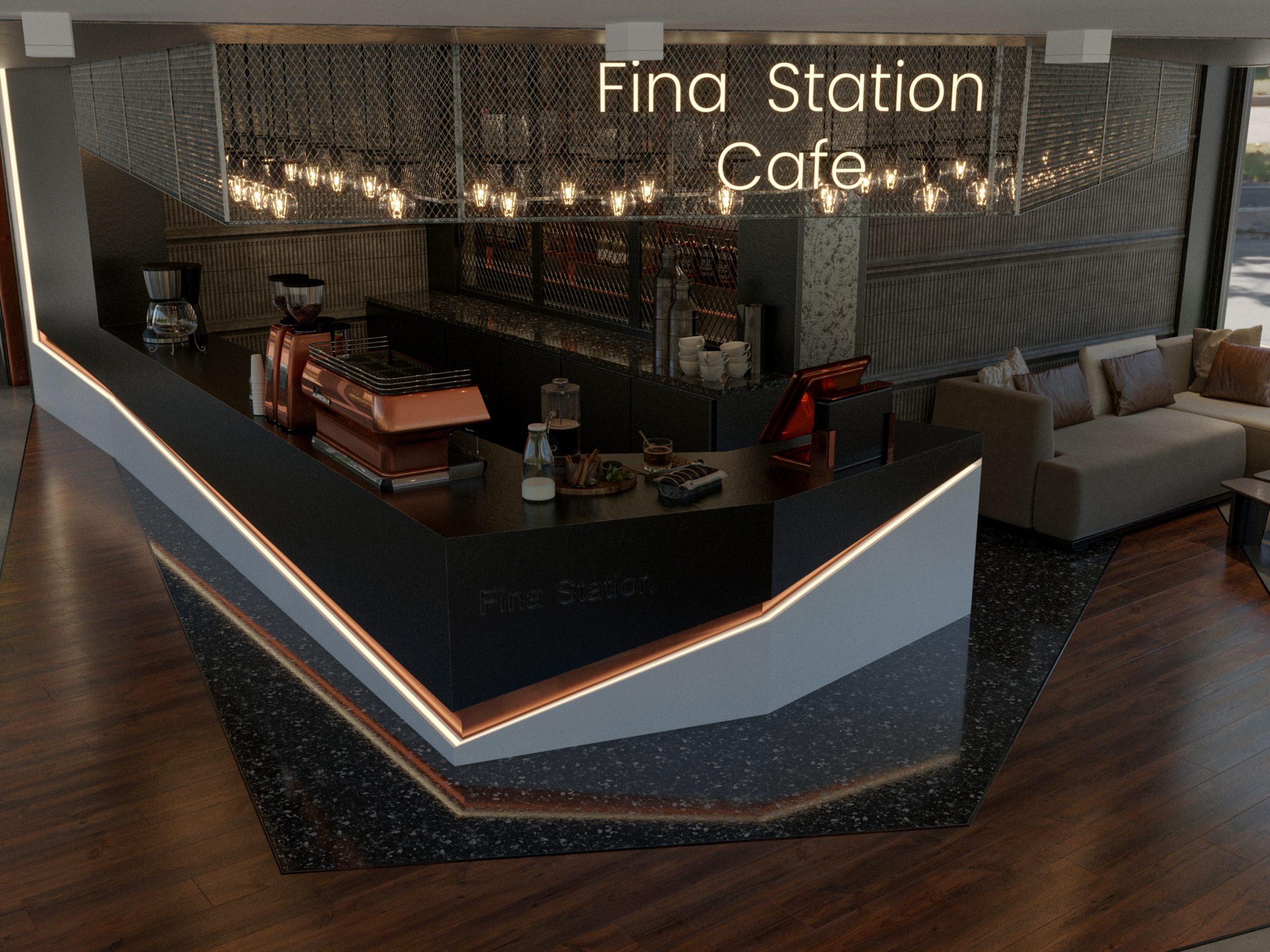 FINA CAFE DESIGN - BRONZE - LIGHT LINE - COFFEE