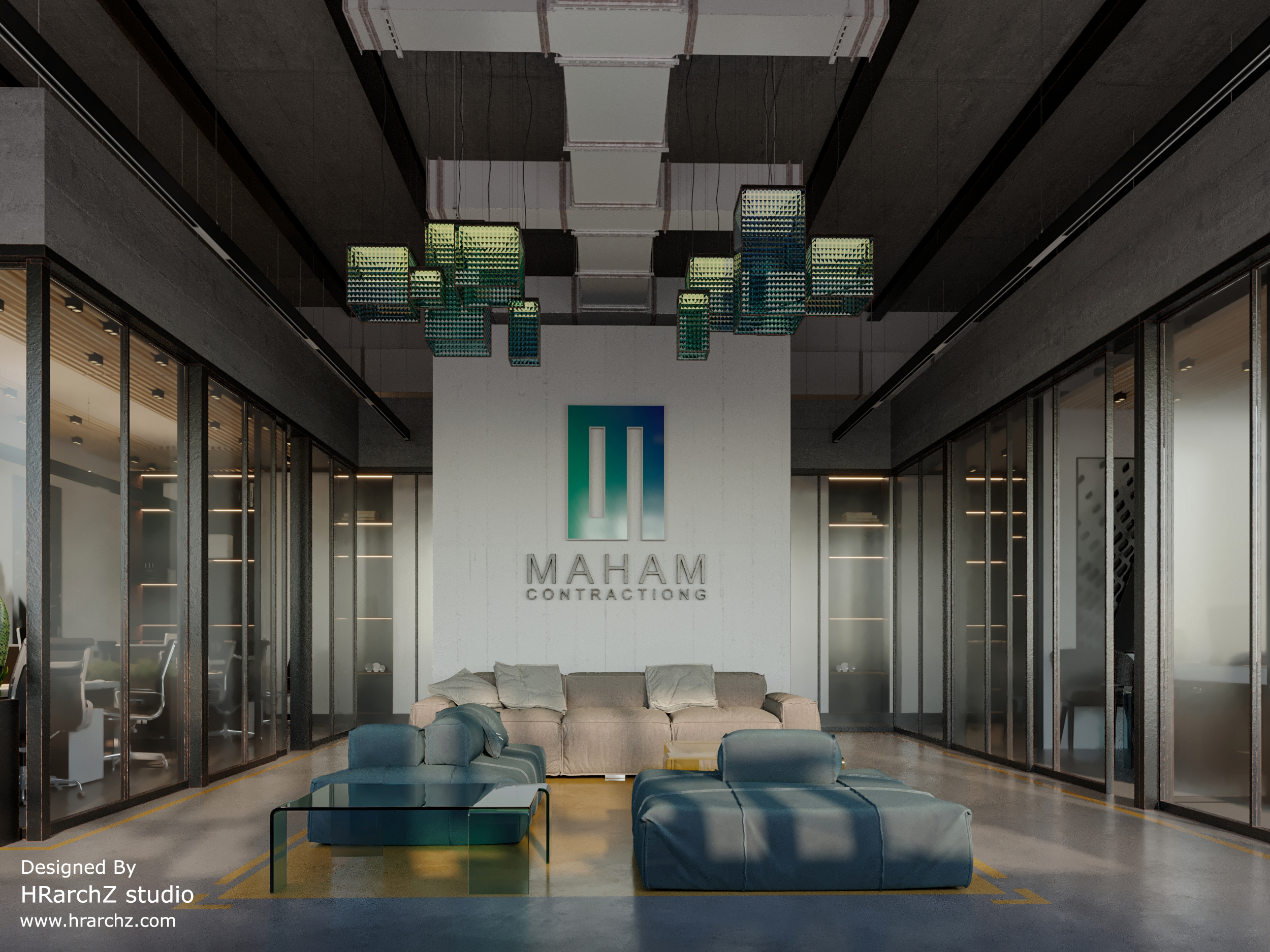 MAHAM COMPANY DESIGN - waiting area - Bauhaus - turkuaz - lighting  
