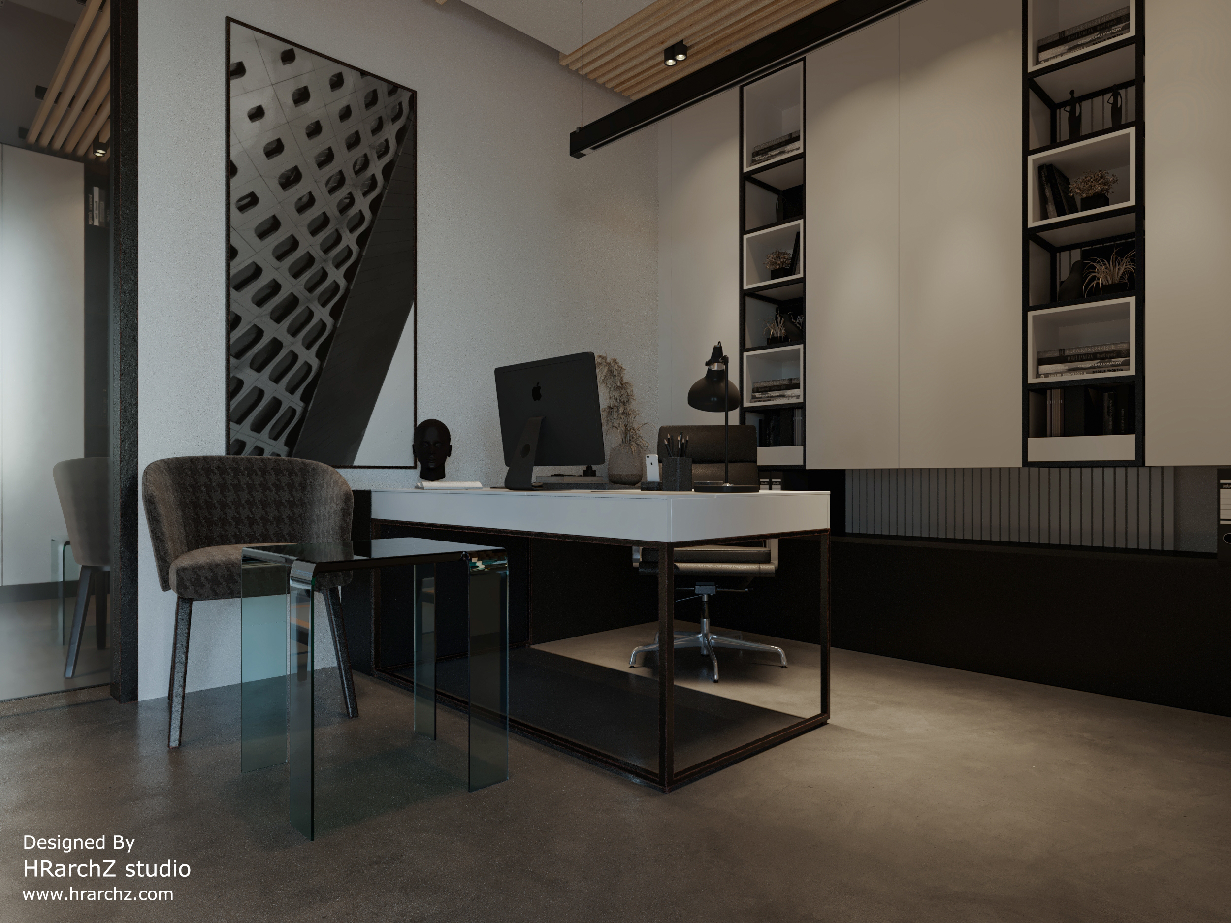 office style - simple - white - black - modern vibes 