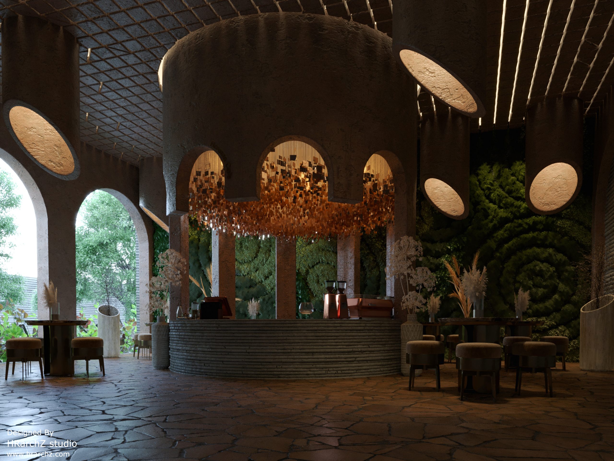 REXANA CAFE DESIGN - INTERIOR DESIGN - CASTLE MOOD - HISTORICAL BUILDING - LIGHTING  