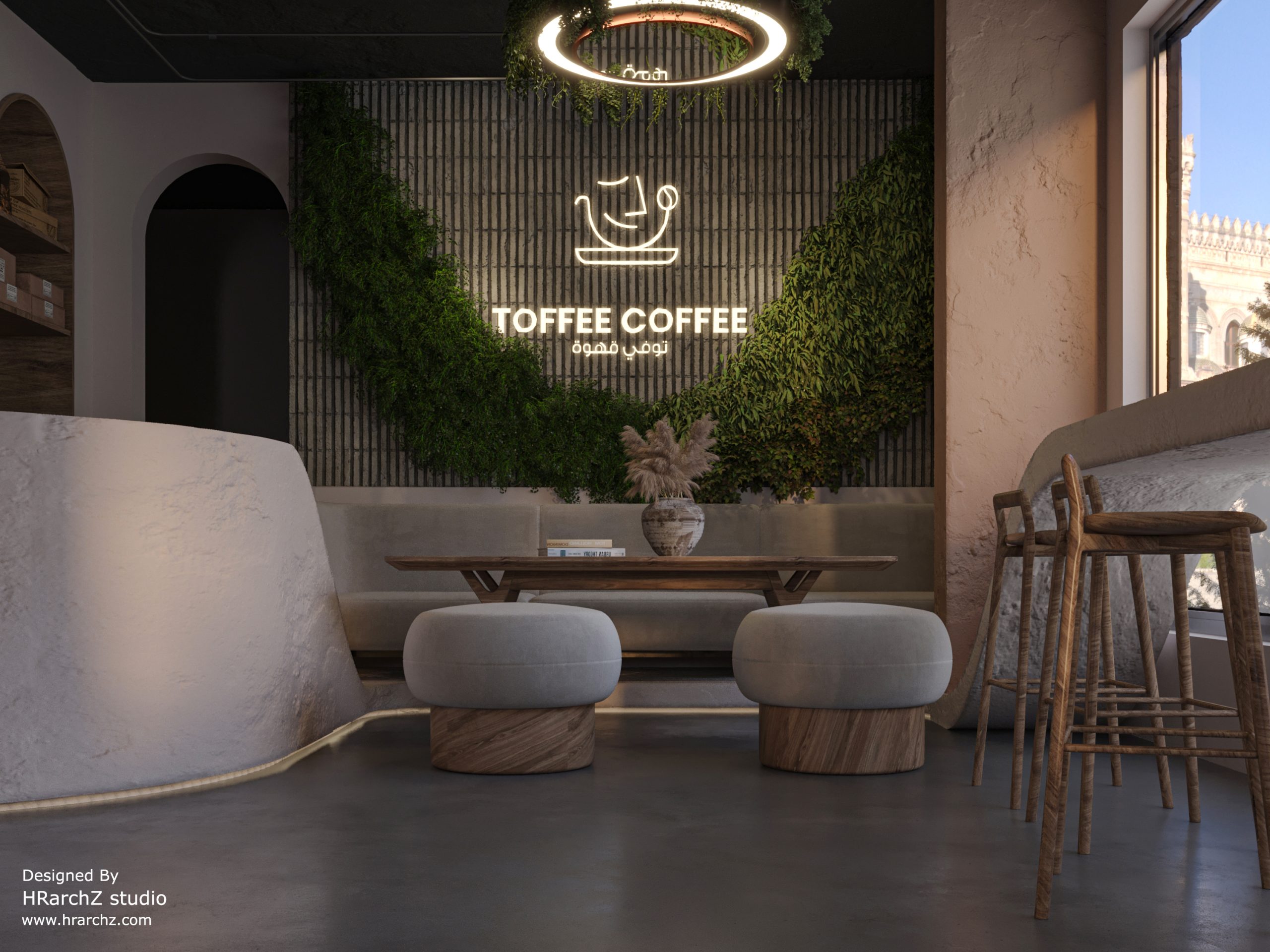 TOFFEE COFFEE INTERIOR DESIGN - toffee coffee - cafe - buffs - light work  - concrete 