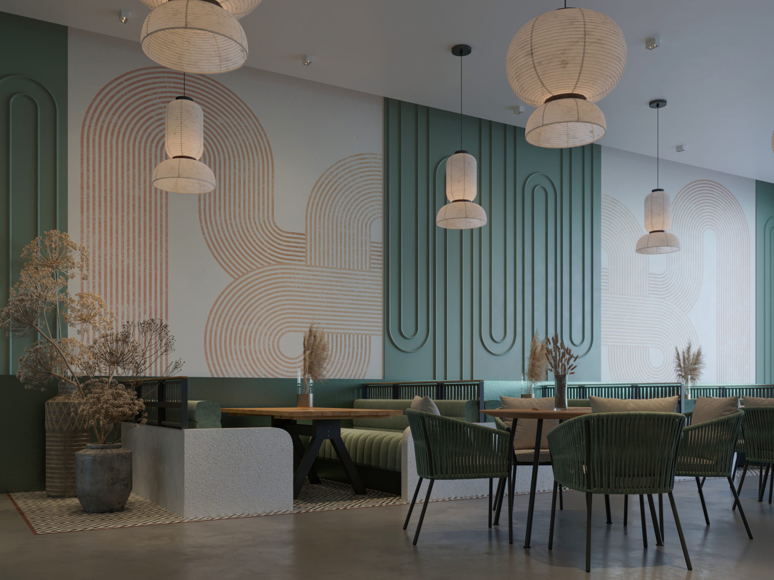 RESTURANT DESIGN IN TURQUOISE - design - interior design - turquoise - color 