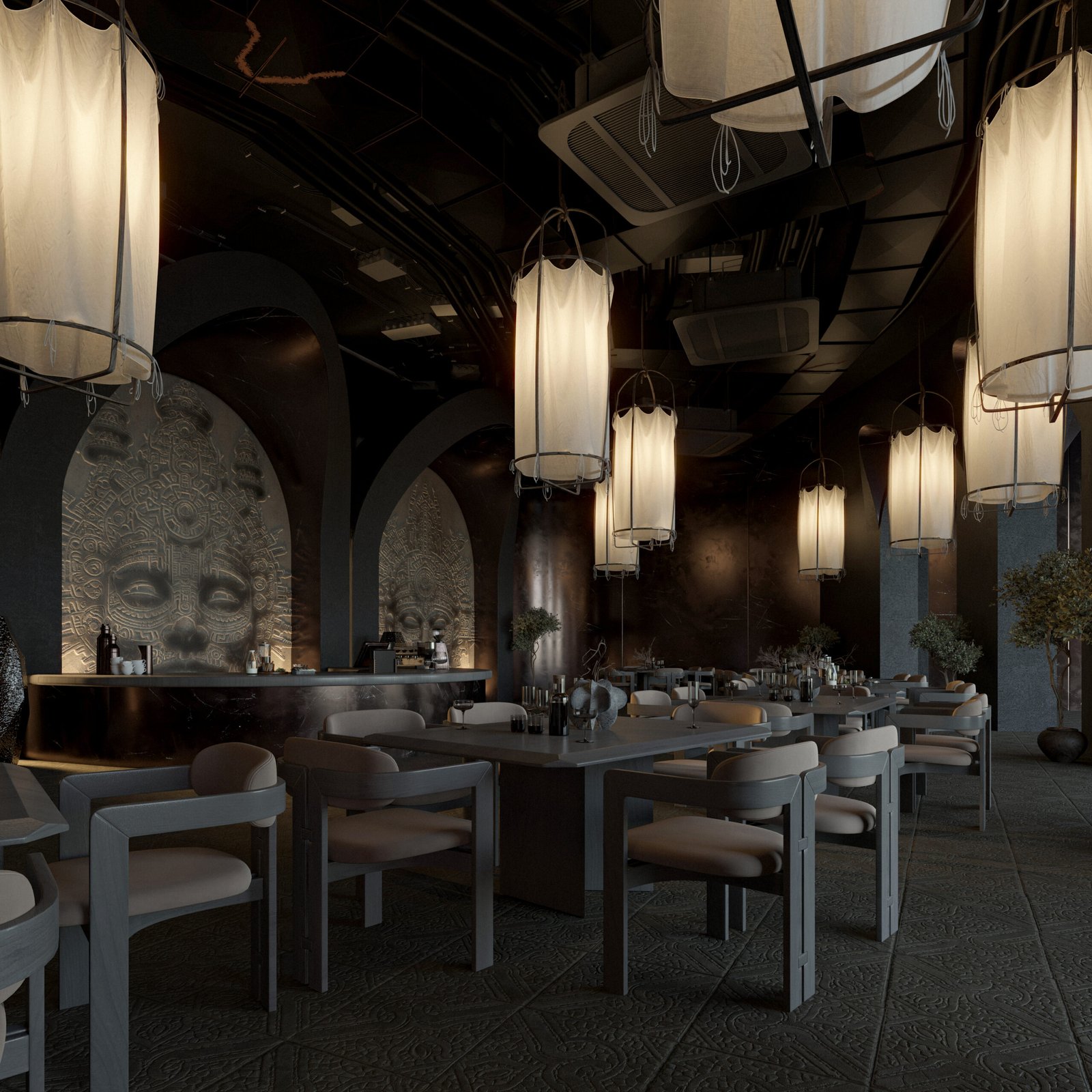 Discover Roxana Café in Cape Town, designed by HRarchZ. A unique café interior inspired by Inca civilization, blending cultural heritage with modern architecture.