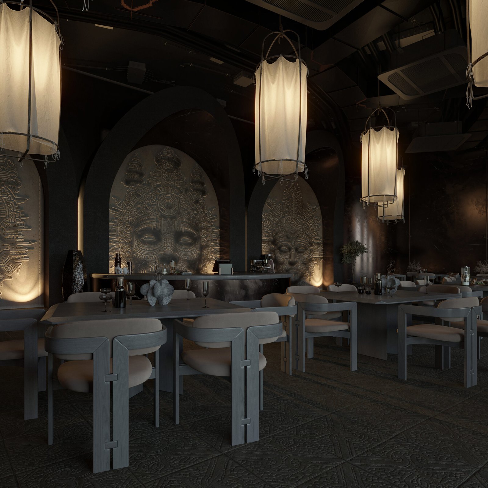 Discover Roxana Café in Cape Town, designed by HRarchZ. A unique café interior inspired by Inca civilization, blending cultural heritage with modern architecture.