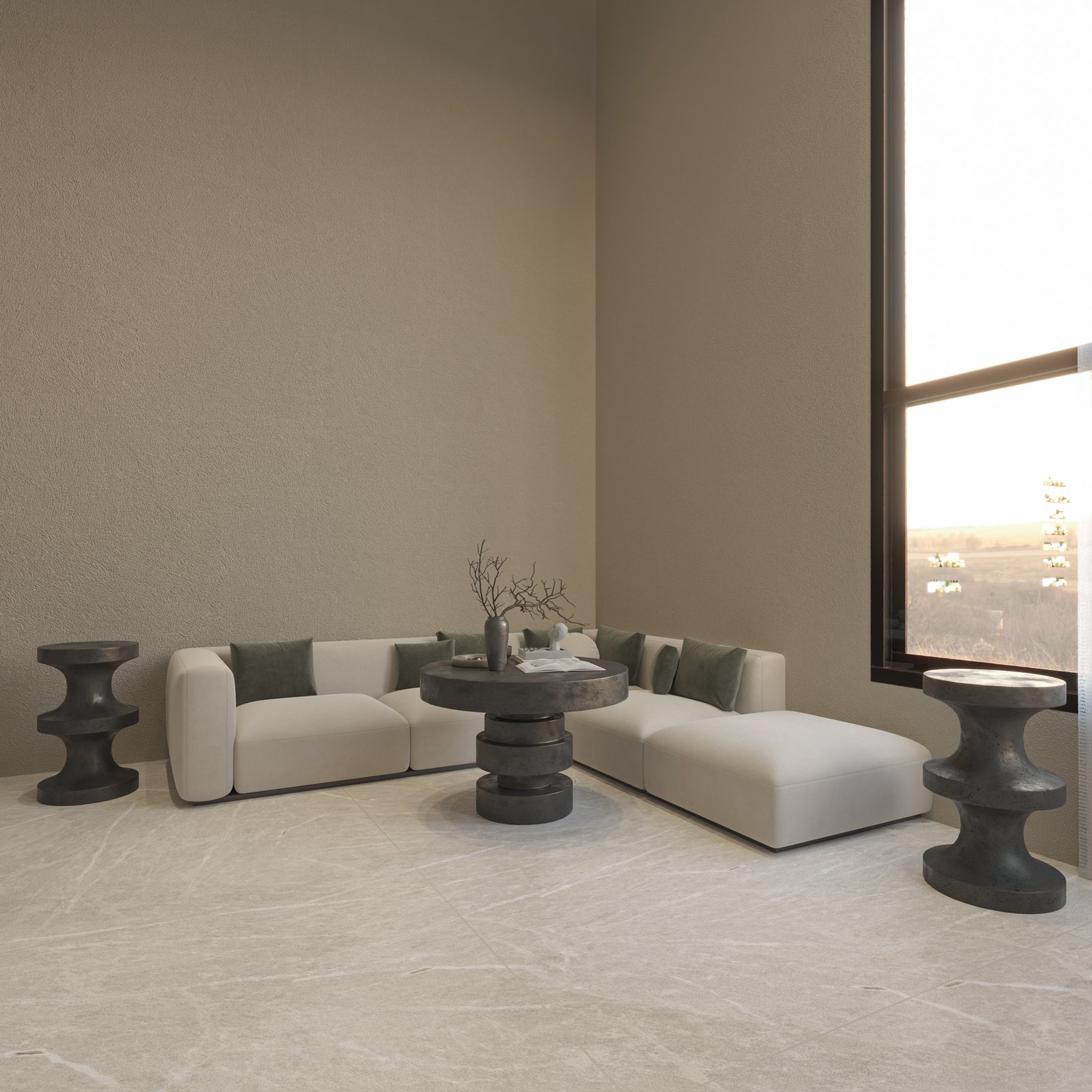 Luxury spa salon interior in Kuwait featuring curved architecture, manicure stations, and integrated shelving