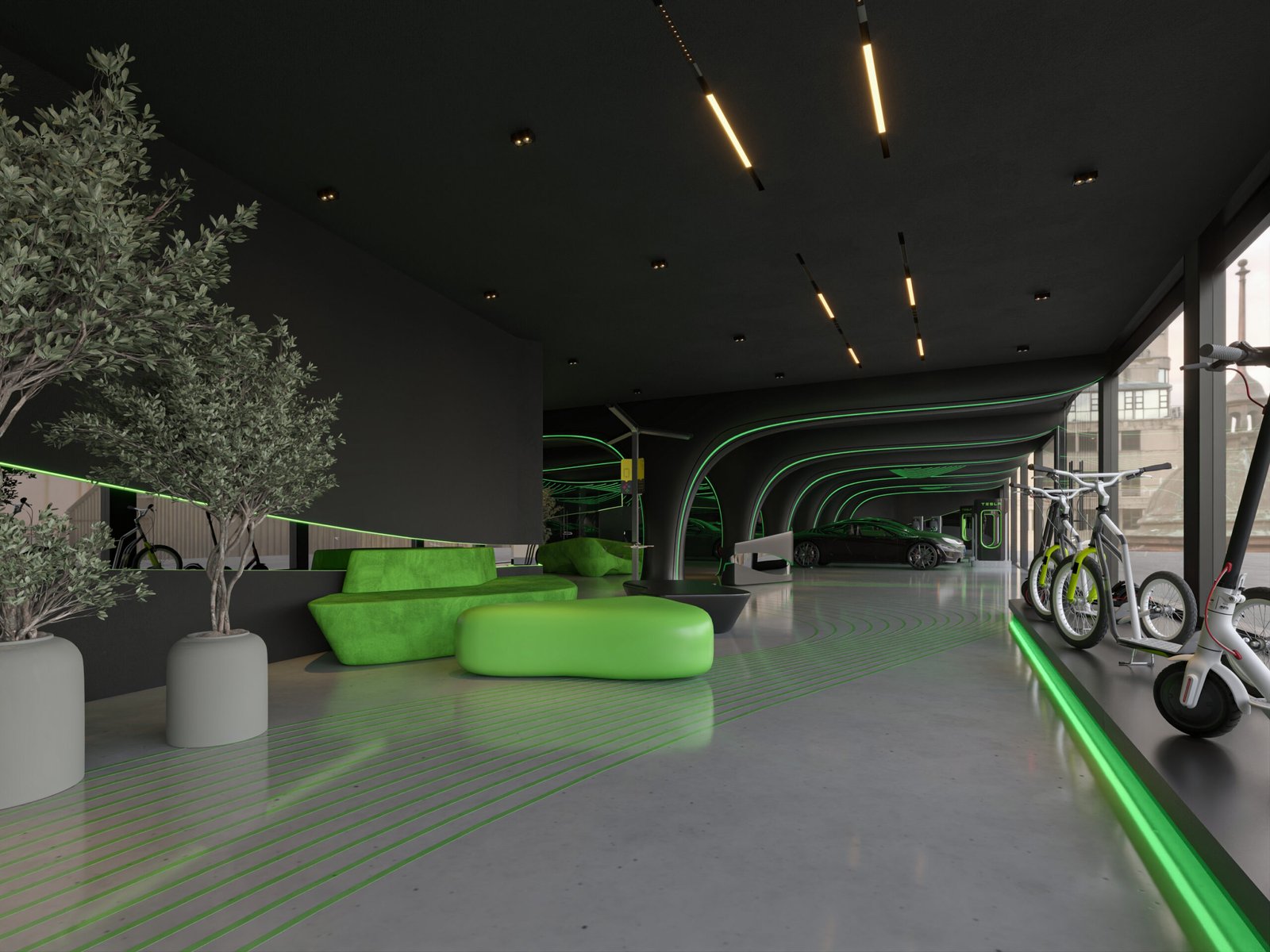 Electric Mobility Gallery in Lagos | Sustainable EV Showroom Design by HRarchZ