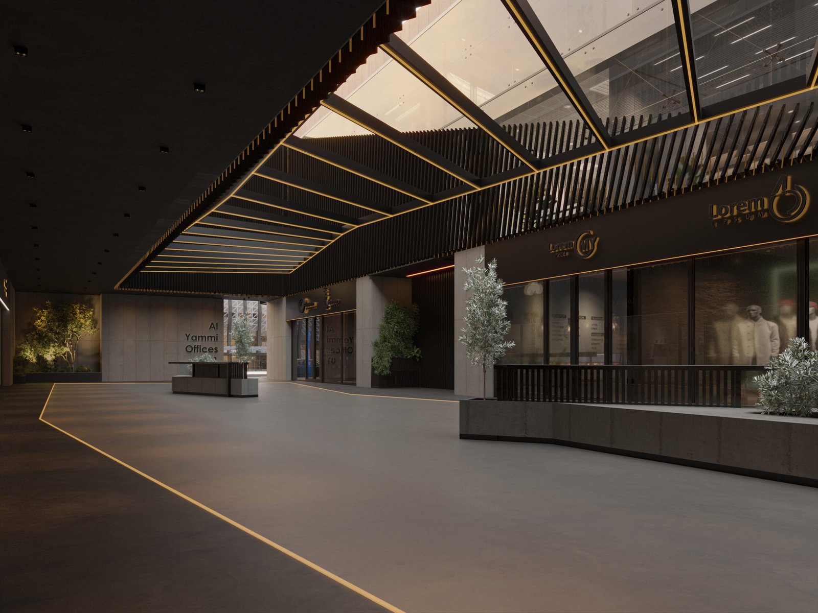 Offices, cafés, and retail spaces shaped by the spirit of Najd.