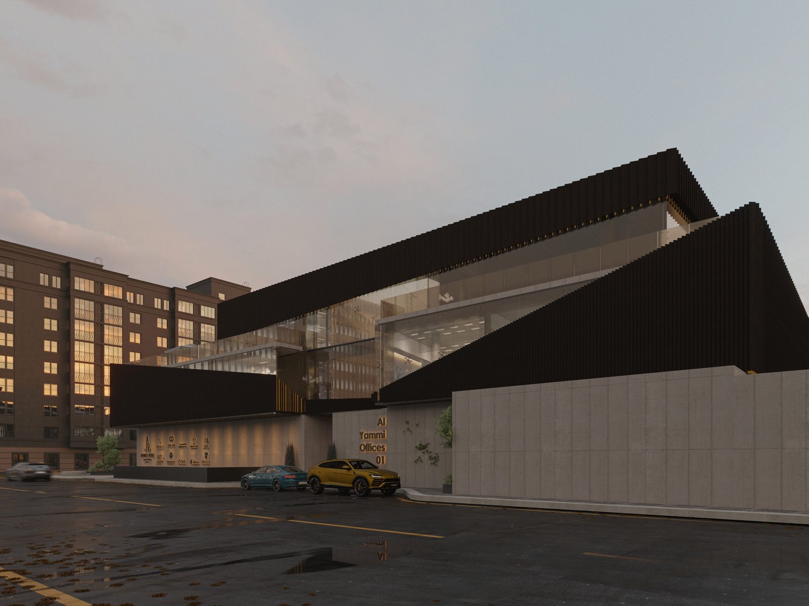 Offices, cafés, and retail spaces shaped by the spirit of Najd.