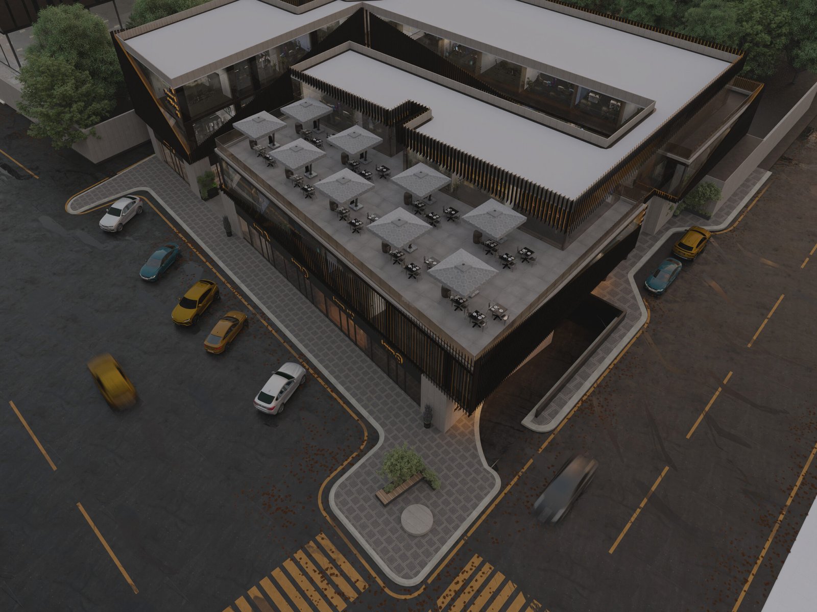 Offices, cafés, and retail spaces shaped by the spirit of Najd.